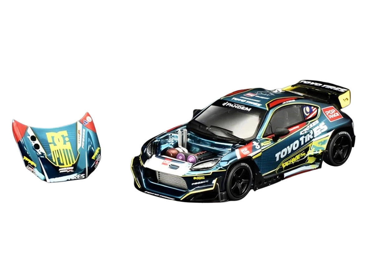 Toyota Pandem GR86 "Tengku Djan Ley" Blue Metallic with Graphics 1/64 Diecast Model Car by Pop Race LuxuryLifeWay Online Store