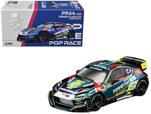 Toyota Pandem GR86 "Tengku Djan Ley" Blue Metallic with Graphics 1/64 Diecast Model Car by Pop Race LuxuryLifeWay Online Store