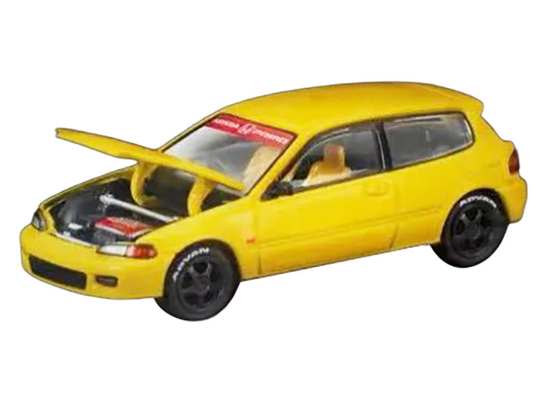 Honda Civic EG6 RHD (Right Hand Drive) Yellow "Vancouver 2026 Event Edition" 1/64 Diecast Model Car by Pop Race LuxuryLifeWay Online Store
