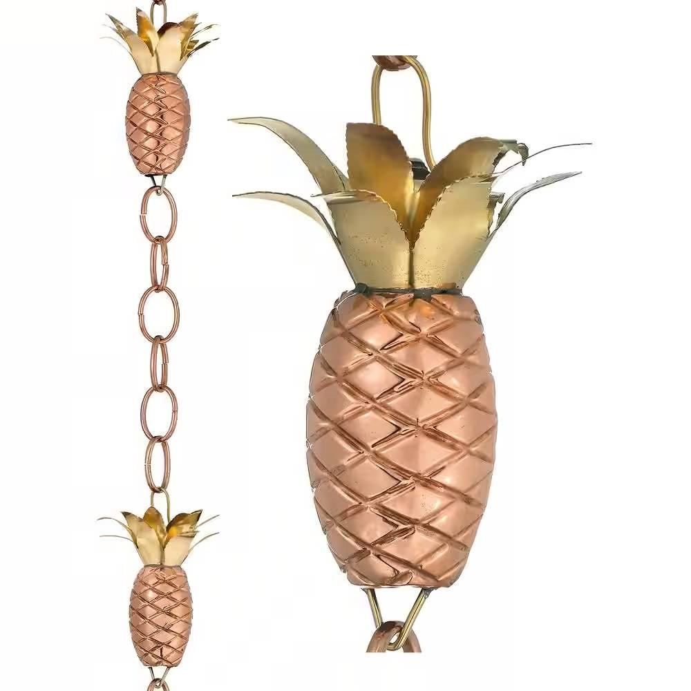 8.5 Ft. Copper Pineapple Rain Chain Gutter Downspout - Basin Not Included LuxuryLifeWay Online Store