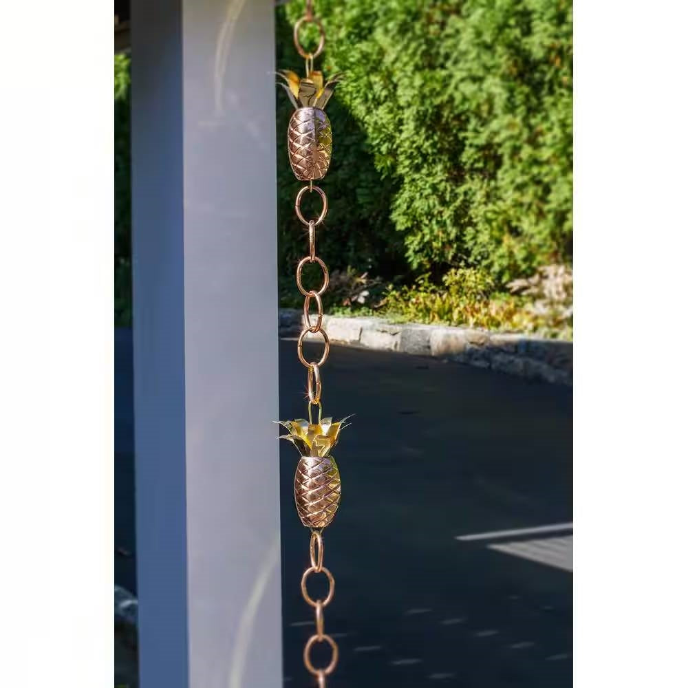 8.5 Ft. Copper Pineapple Rain Chain Gutter Downspout - Basin Not Included LuxuryLifeWay Online Store