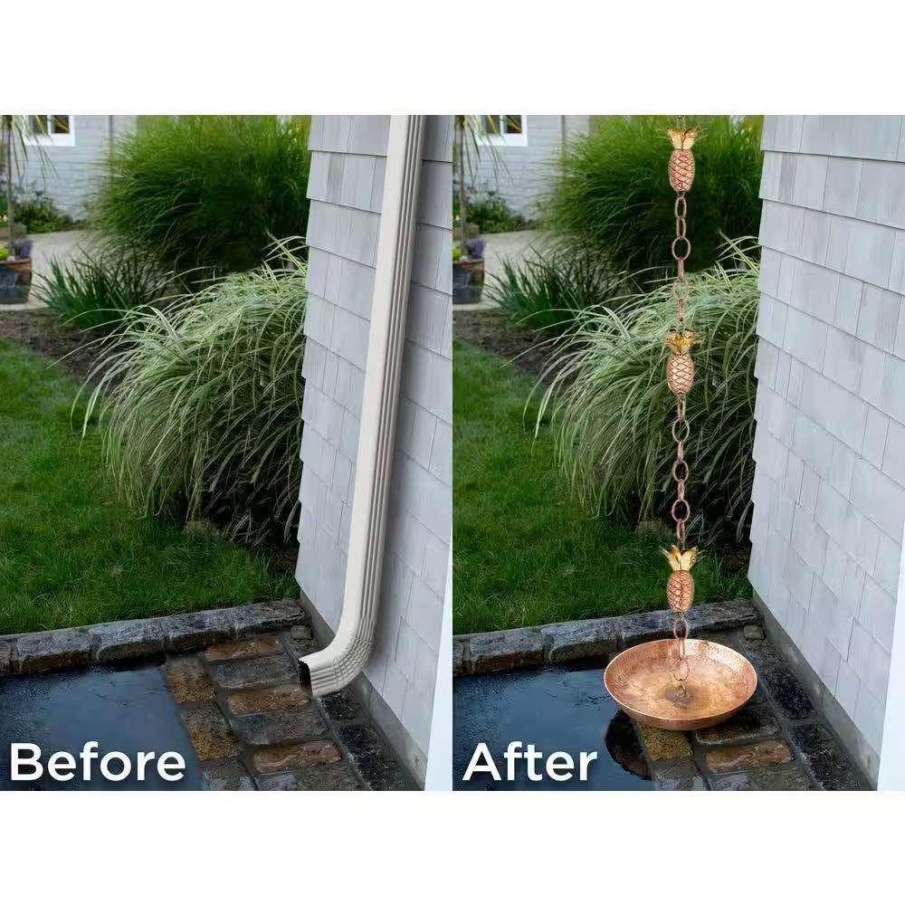 8.5 Ft. Copper Pineapple Rain Chain Gutter Downspout - Basin Not Included LuxuryLifeWay Online Store
