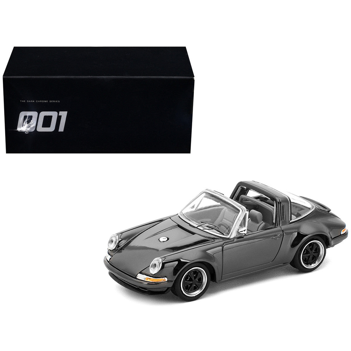 Singer Targa Dark Chrome "The Dark Chrome Series" 1/64 Diecast Model Car by Pop Race LuxuryLifeWay Online Store