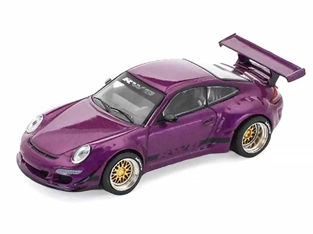 RWB 997 Purple Metallic with Black Stripes 1/64 Diecast Model Car by Pop Race LuxuryLifeWay Online Store