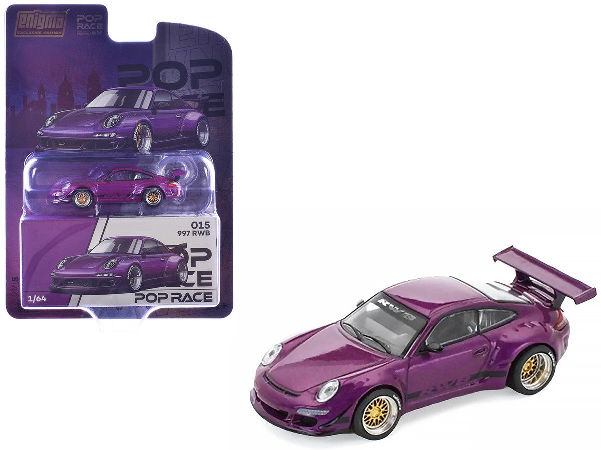 RWB 997 Purple Metallic with Black Stripes 1/64 Diecast Model Car by Pop Race LuxuryLifeWay Online Store