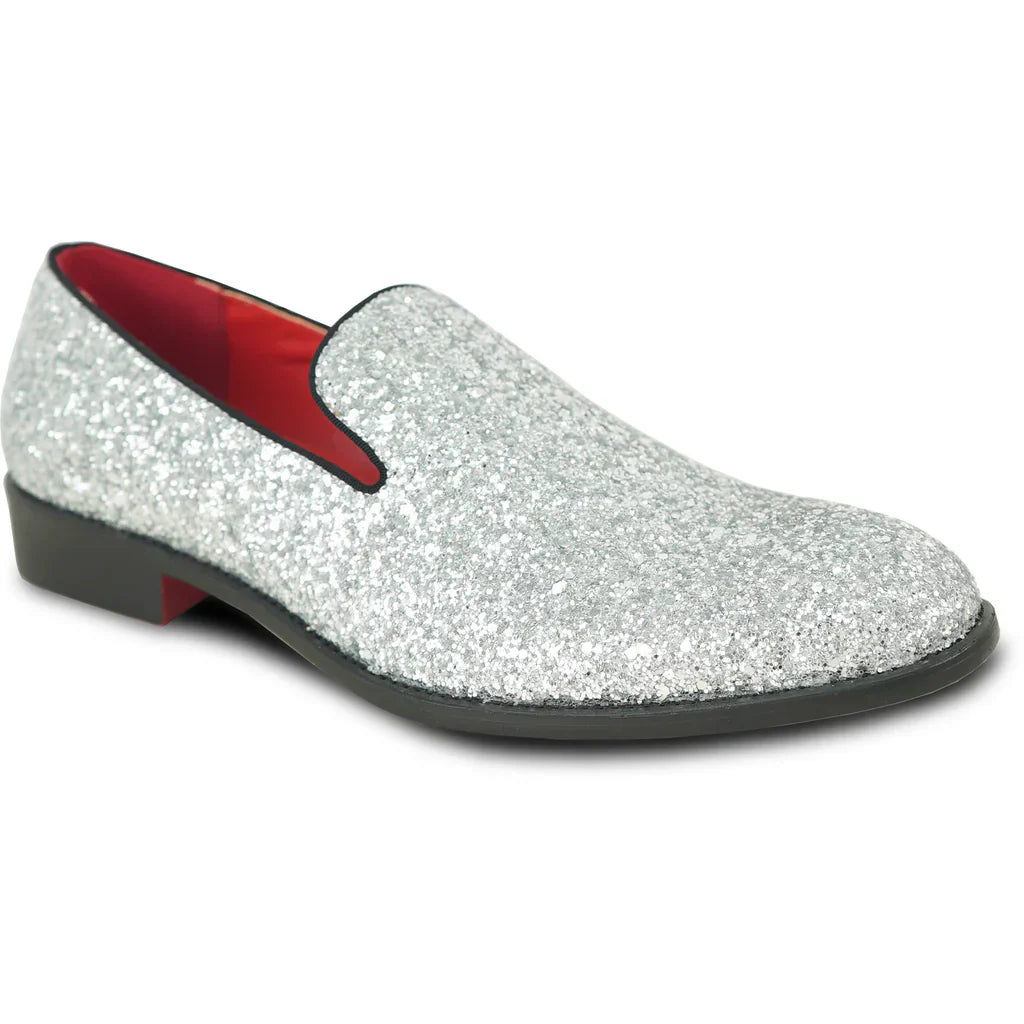 BRAVO Men Dress Shoe PROM-8 Loafer Shoe for Prom & Wedding Silver LuxuryLifeWay Online Store
