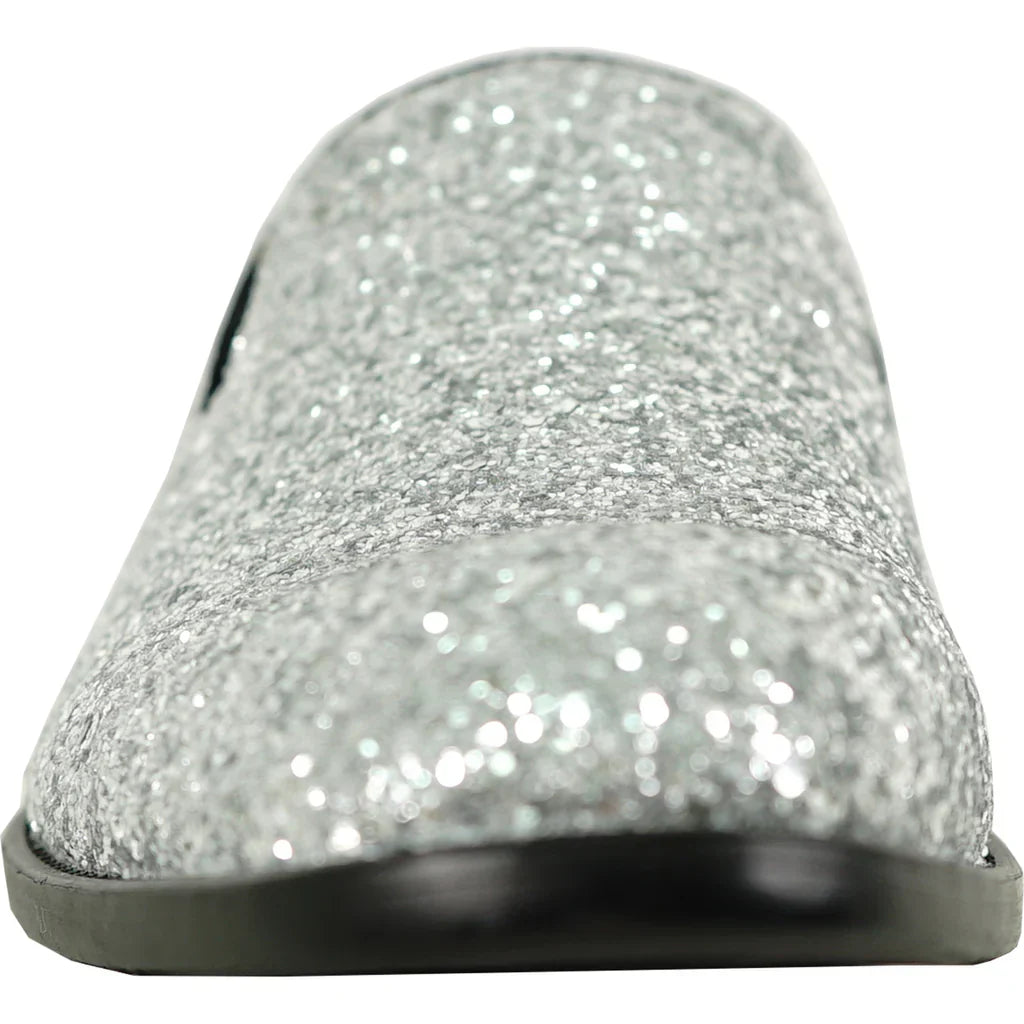 BRAVO Men Dress Shoe PROM-8 Loafer Shoe for Prom & Wedding Silver LuxuryLifeWay Online Store