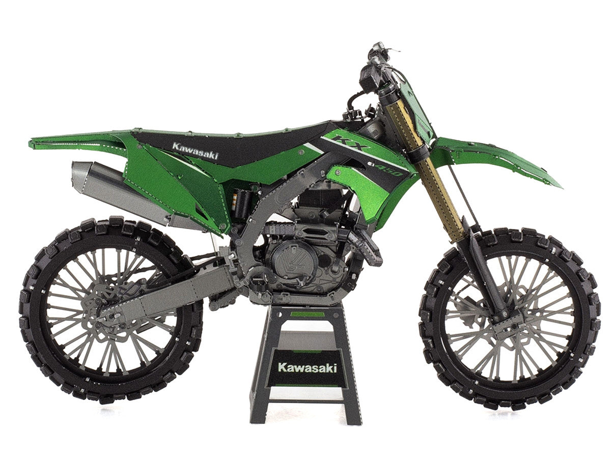 Model Kit Kawasaki KX450 Off-Road Motorcycle Green (Challenging Difficulty) Steel Model by Metal Earth LuxuryLifeWay Online Store