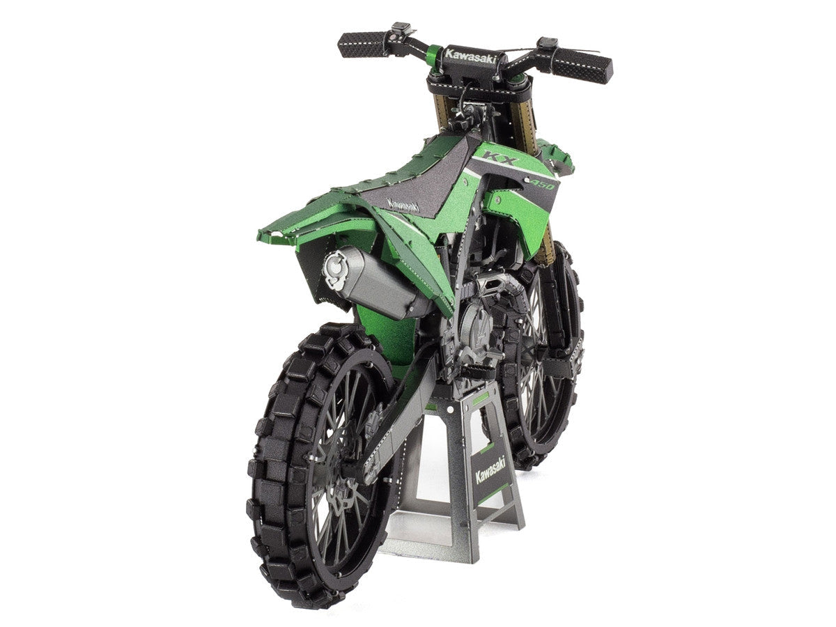 Model Kit Kawasaki KX450 Off-Road Motorcycle Green (Challenging Difficulty) Steel Model by Metal Earth LuxuryLifeWay Online Store