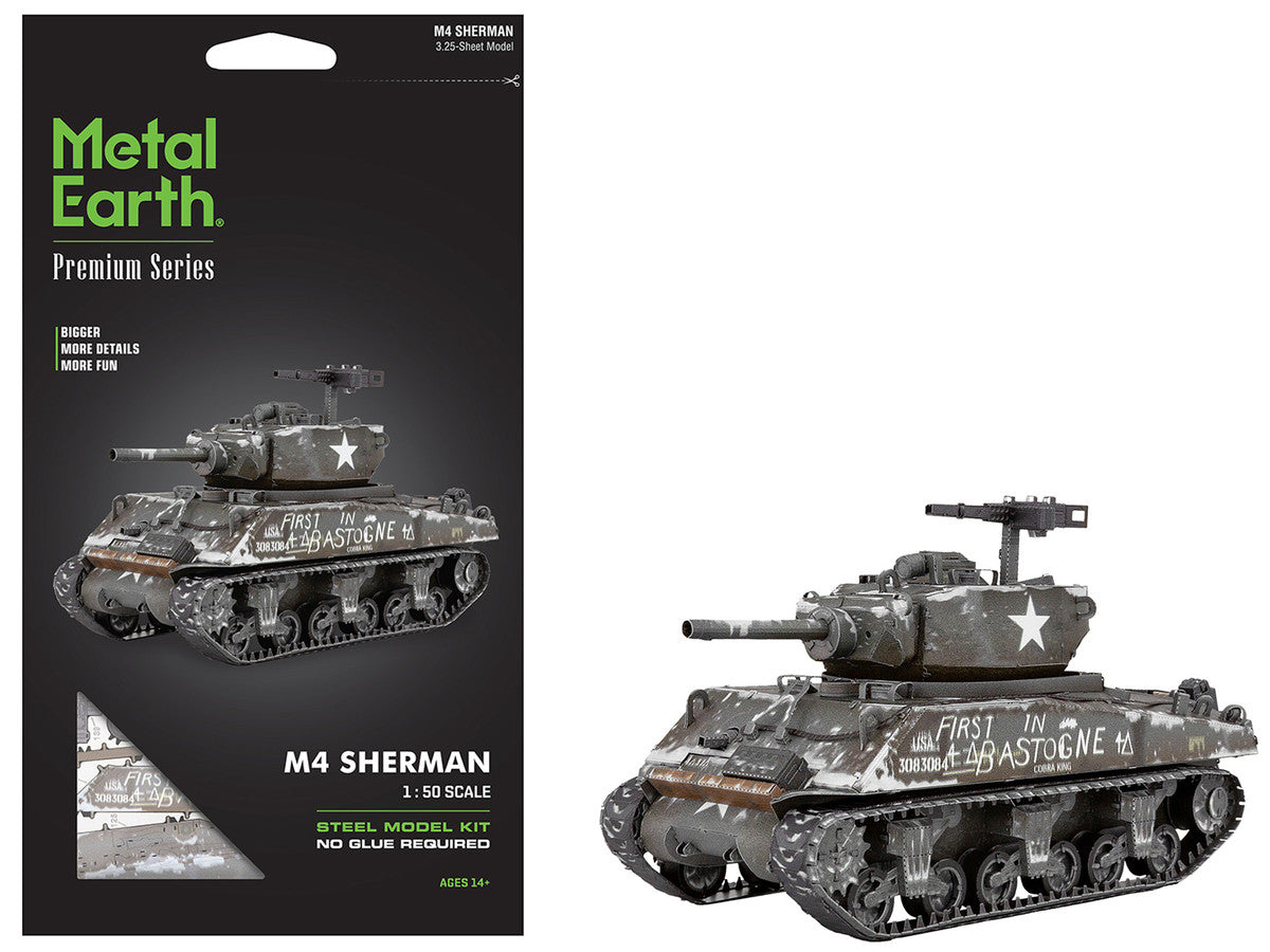 Model Kit United States M4 Sherman Tank (Moderate Difficulty) Steel Model by Metal Earth LuxuryLifeWay Online Store