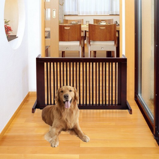 Folding Adjustable Free Standing 3 Panel Wood Fence LuxuryLifeWay Online Store