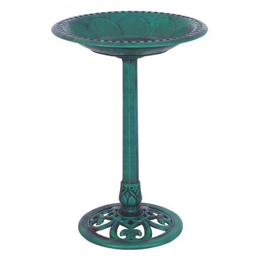 Outdoor Garden Green Pedestal Bird Bath Feeder - Color: Green LuxuryLifeWay Online Store