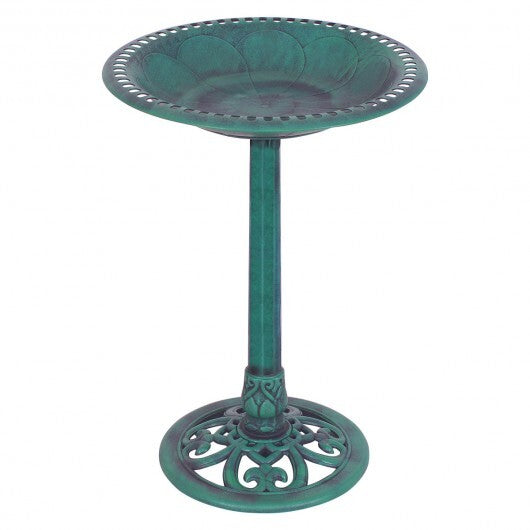 Outdoor Garden Green Pedestal Bird Bath Feeder LuxuryLifeWay Online Store