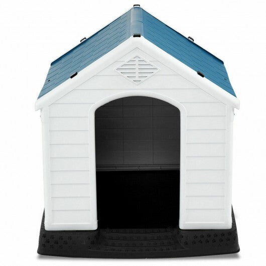 Plastic Waterproof Ventilate Pet Puppy House - Color: Blue - Size: M LuxuryLifeWay Online Store