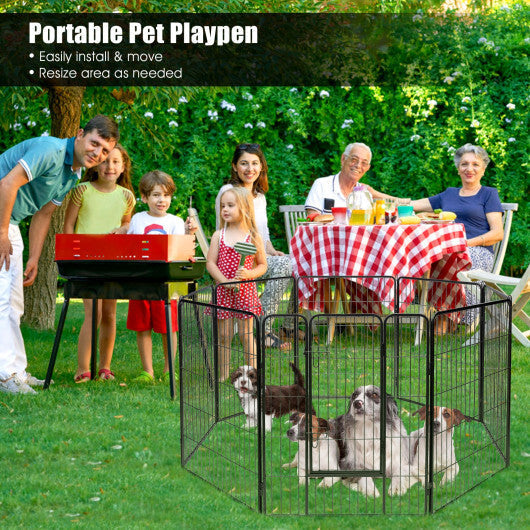 8 Metal Panel Heavy Duty Pet Playpen Dog Fence with Door-48 inches LuxuryLifeWay Online Store