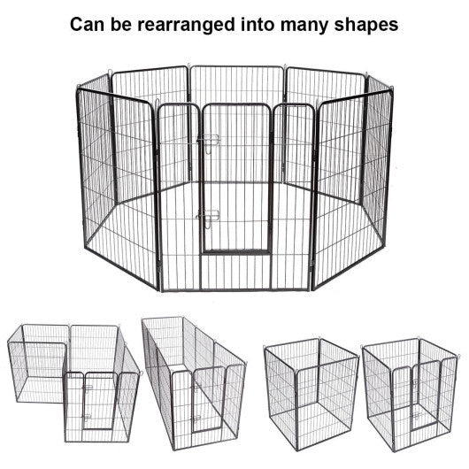 8 Metal Panel Heavy Duty Pet Playpen Dog Fence with Door-48 inches LuxuryLifeWay Online Store