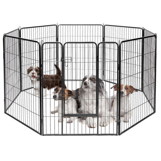 8 Metal Panel Heavy Duty Pet Playpen Dog Fence with Door-48 inches LuxuryLifeWay Online Store