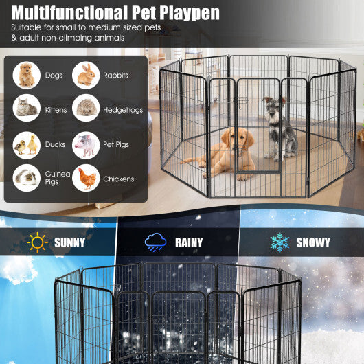 8 Metal Panel Heavy Duty Pet Playpen Dog Fence with Door-48 inches LuxuryLifeWay Online Store