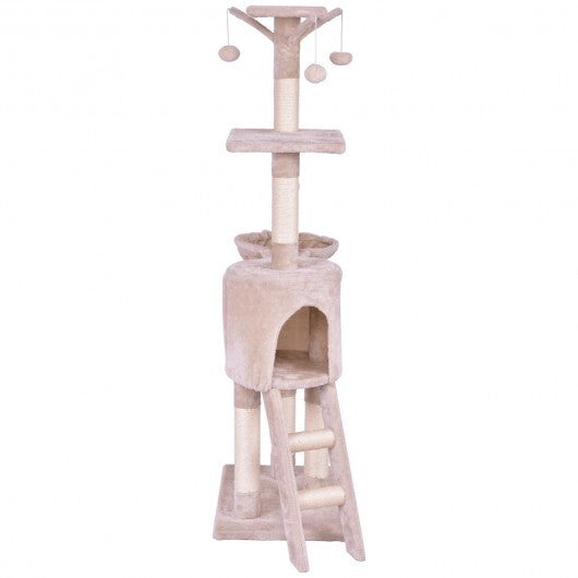 56 Inch Condo Scratching Posts Ladder Cat Play Tree LuxuryLifeWay Online Store