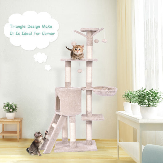56 Inch Condo Scratching Posts Ladder Cat Play Tree LuxuryLifeWay Online Store