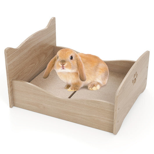 Elevated Pet Bed Frame with Rails and Cute Headboards-Walnut LuxuryLifeWay Online Store
