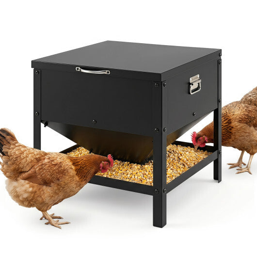 Large Capacity Chicken Feeding Box with Openable Lid-Black LuxuryLifeWay Online Store