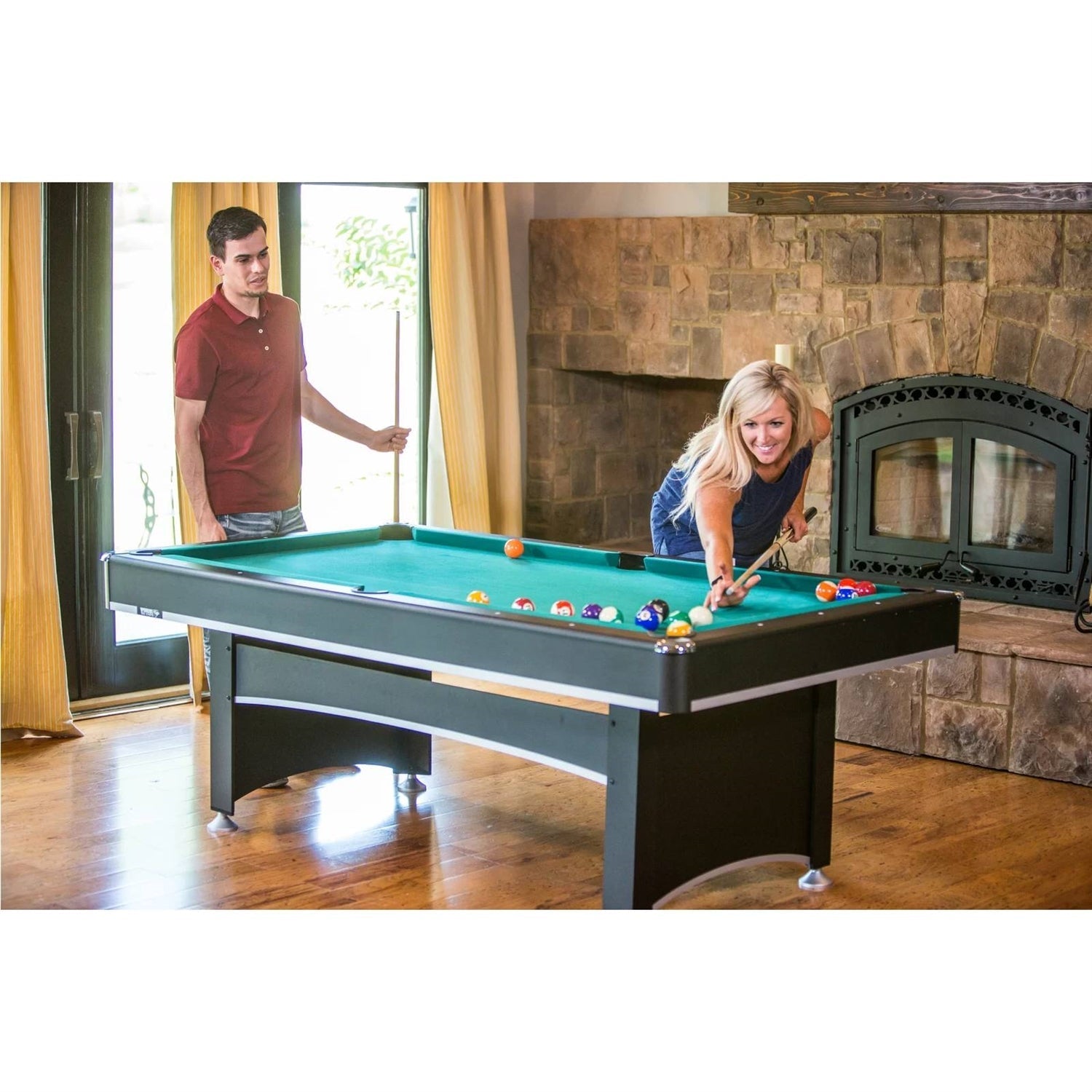 7-Foot 2-in-1 Conversion top Pool Table Ping Pong Table Set LuxuryLifeWay Online Store