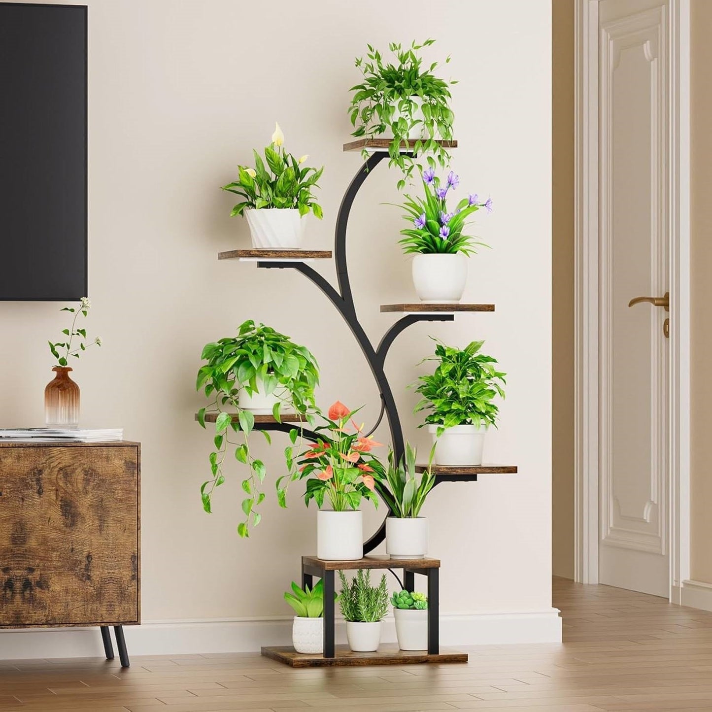 Modern 49-inch Tall Indoor Plant Stand Display Shelf with Grow Lights LuxuryLifeWay Online Store
