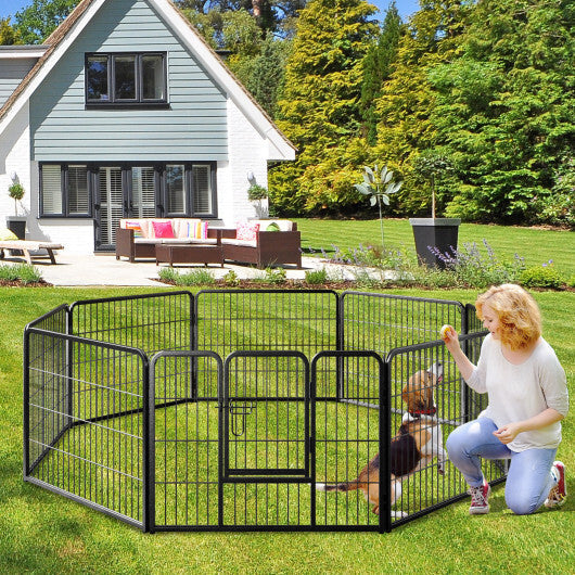 8 Panel 24 Inch Height Pet Fence Indoor Outdoor-24 inch LuxuryLifeWay Online Store