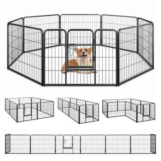 8 Panel 24 Inch Height Pet Fence Indoor Outdoor-24 inch LuxuryLifeWay Online Store