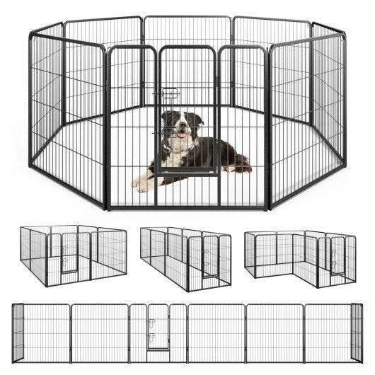 8 Panel 24 Inch Height Pet Fence Indoor Outdoor-24 inch LuxuryLifeWay Online Store
