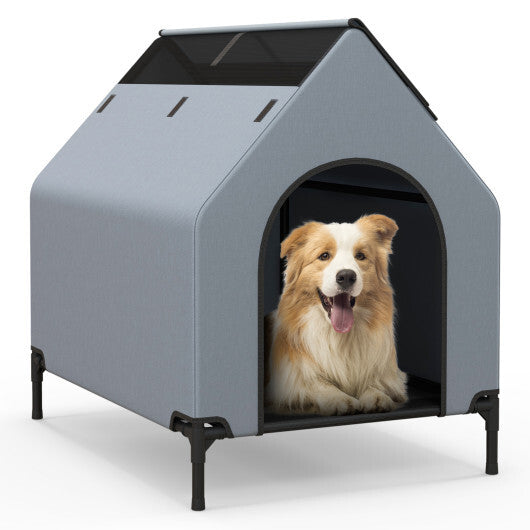 Large/Middle/Small Outdoor Elevated Pet House with Ventilated Windows-L LuxuryLifeWay Online Store