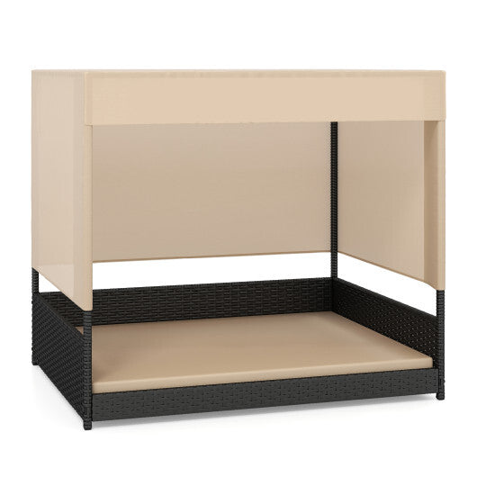 Elevated Wicker Dog House for Small to Medium Breeds-Black LuxuryLifeWay Online Store