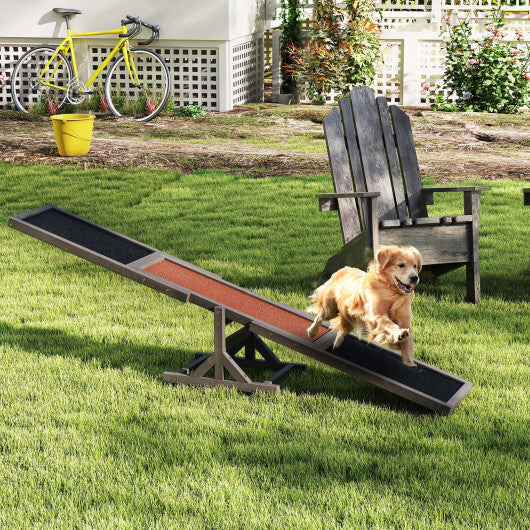 Wooden Dog Agility Seesaw Dog Outdoor Run Game Toy for Obstacle Courses-White LuxuryLifeWay Online Store