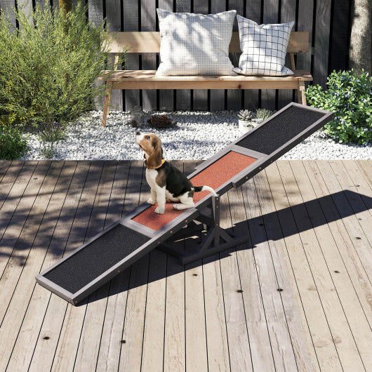 Wooden Dog Agility Seesaw Dog Outdoor Run Game Toy for Obstacle Courses-White LuxuryLifeWay Online Store