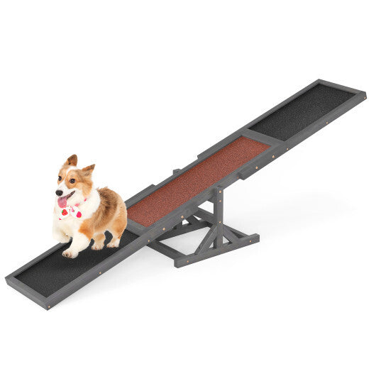 Wooden Dog Agility Seesaw Dog Outdoor Run Game Toy for Obstacle Courses-White LuxuryLifeWay Online Store
