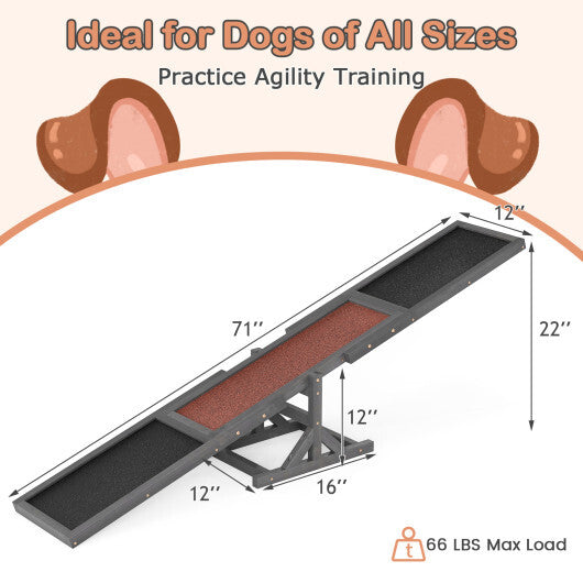 Wooden Dog Agility Seesaw Dog Outdoor Run Game Toy for Obstacle Courses-White LuxuryLifeWay Online Store