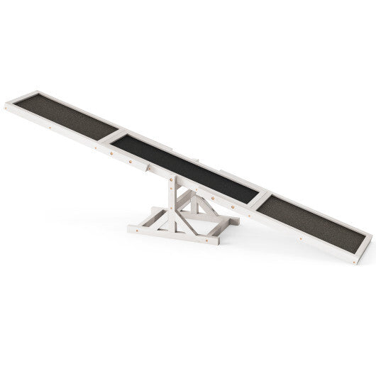Wooden Dog Agility Seesaw Dog Outdoor Run Game Toy for Obstacle Courses-White LuxuryLifeWay Online Store