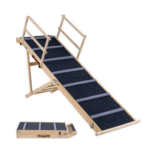 6-level Height Adjustable Foldable Dog Ramp for High Bed Couch-Dark Gray LuxuryLifeWay Online Store