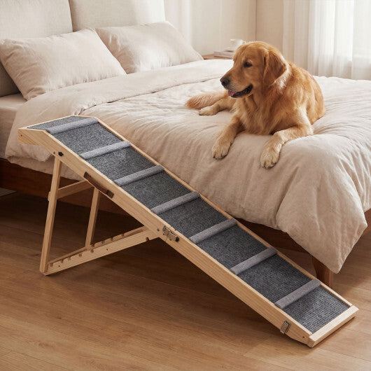 6-level Height Adjustable Foldable Dog Ramp for High Bed Couch-Dark Gray LuxuryLifeWay Online Store