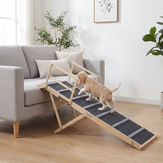 6-level Height Adjustable Foldable Dog Ramp for High Bed Couch-Dark Gray LuxuryLifeWay Online Store
