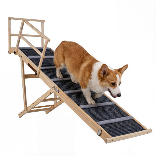 6-level Height Adjustable Foldable Dog Ramp for High Bed Couch-Dark Gray LuxuryLifeWay Online Store