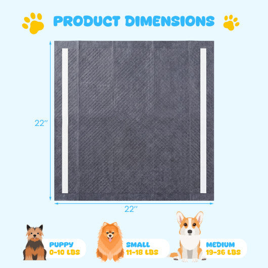 24" x 24" Charcoal?Dog Pee Pads 6-Layer for Dogs-Black LuxuryLifeWay Online Store