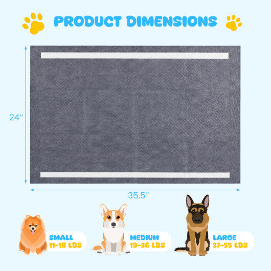 35.5" x 24" Charcoal?Dog Pee Pads 6-Layer for Dogs-Black LuxuryLifeWay Online Store