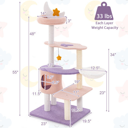 Multi-level Cat Tower with Sisal Covered Scratching Posts-M LuxuryLifeWay Online Store