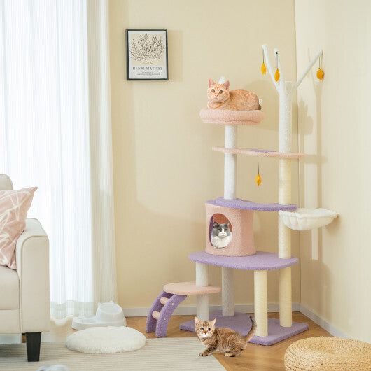 Multi-level Cat Tower with Sisal Covered Scratching Posts-M LuxuryLifeWay Online Store