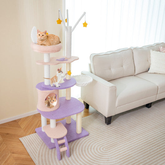 Multi-level Cat Tower with Sisal Covered Scratching Posts-M LuxuryLifeWay Online Store