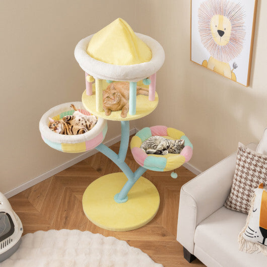 Multi-Layer Cat Tree with 2 Removable Perches Scratching Posts-Color LuxuryLifeWay Online Store