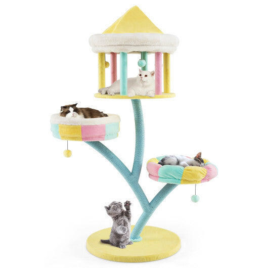 Multi-Layer Cat Tree with 2 Removable Perches Scratching Posts-Color LuxuryLifeWay Online Store