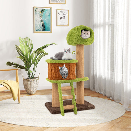 Cute Cat Tree for Indoor Cats with Mushroom-shaped Nest Condo and Climbing Ladder-Green LuxuryLifeWay Online Store